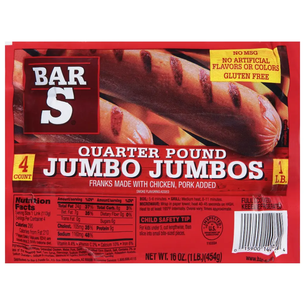 Big S 4/1 Jumbo Hot Dogs