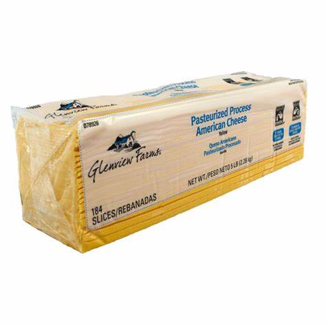 Cheddar Processed American 160 Slices 5lbs