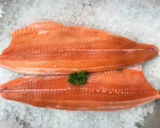 [WH2-FZ-TNS-2]  Atlantic Salmon Filet Trim Scaled  3/4 lbs